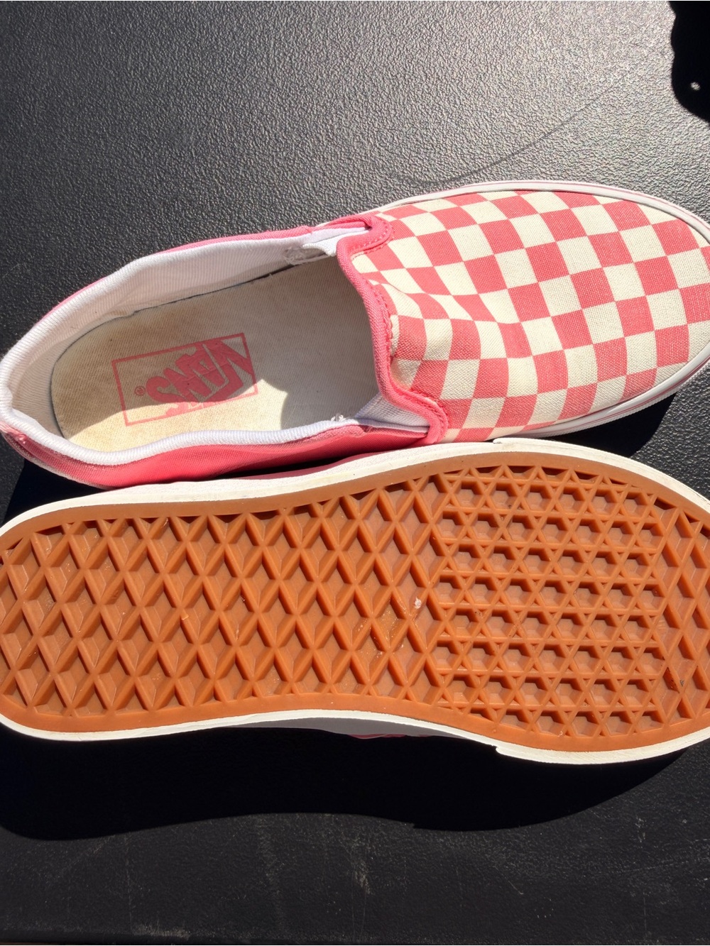 Vans Slip-On Checkerboard Pink and White Women’s Sneakers